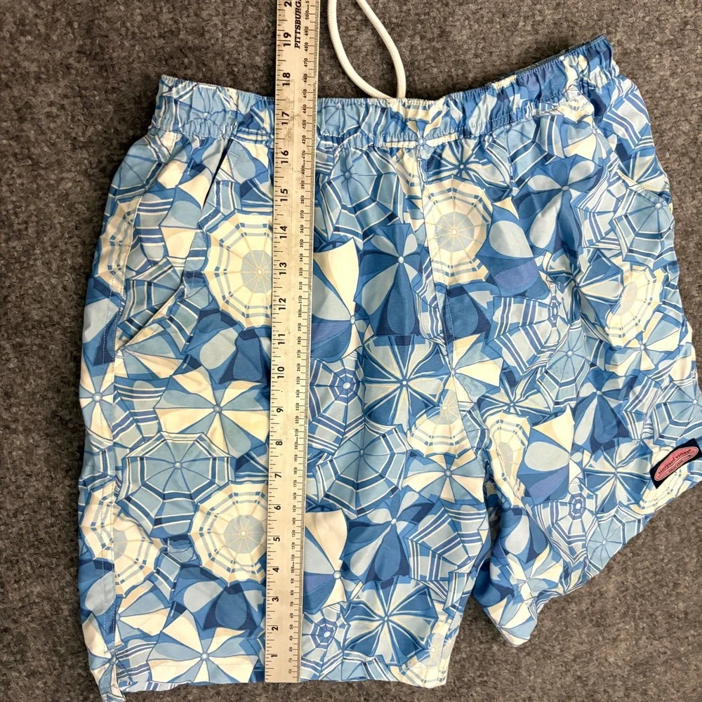 Vineyard Vines Swim Trunks Blue Beach Umbrella Print Mesh Lined Size‎ S